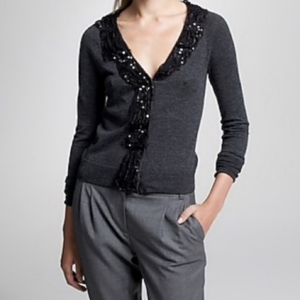 J.Crew Merino Wool Sequined Chiffon Cardigan NWT ♥
